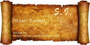 Stier Izrael névjegykártya